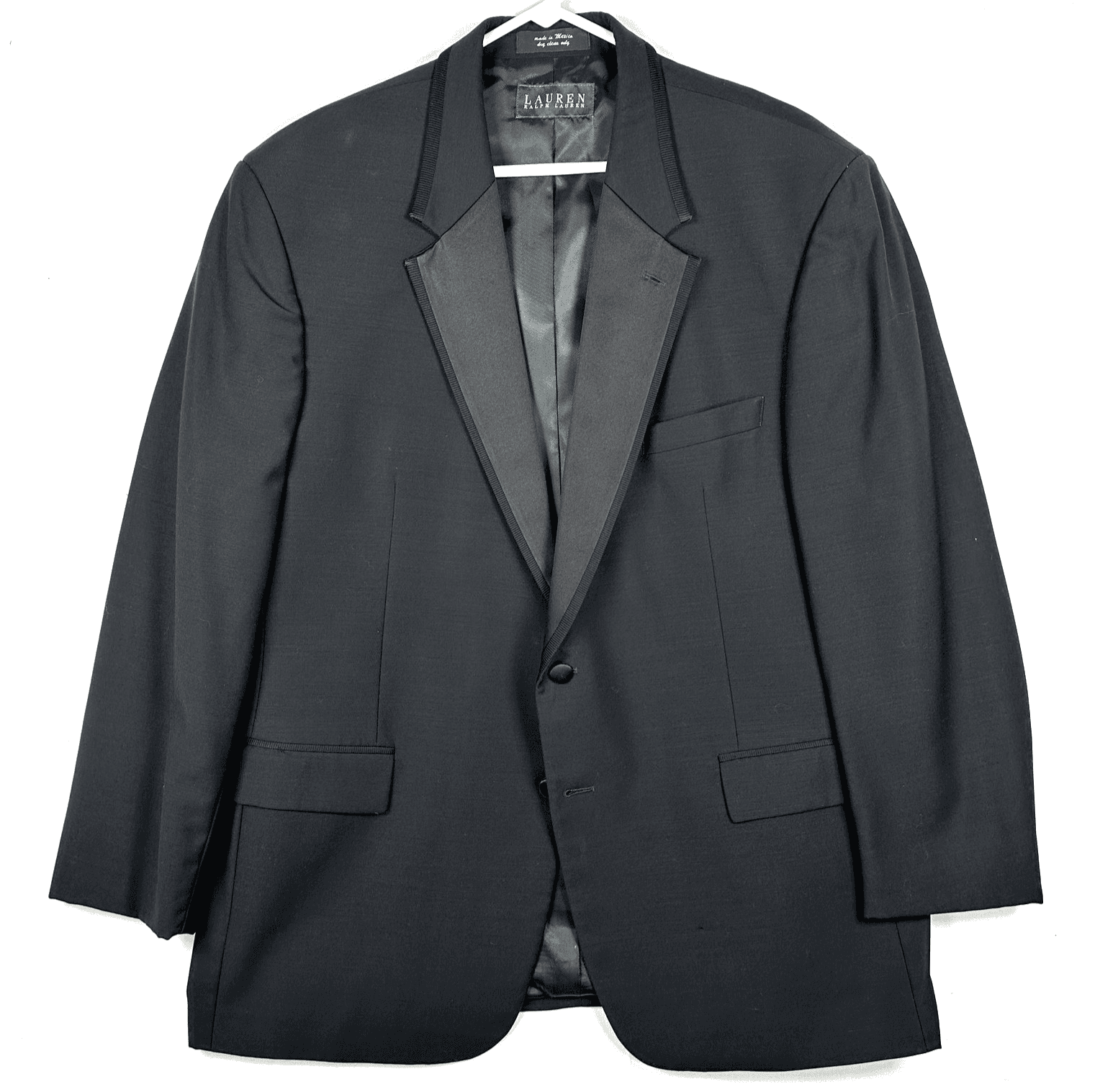 Lauren Ralph Lauren Tuxedo Jacket 48 R Black 2-Button Wool Dinner Formal Blazer - Image 1