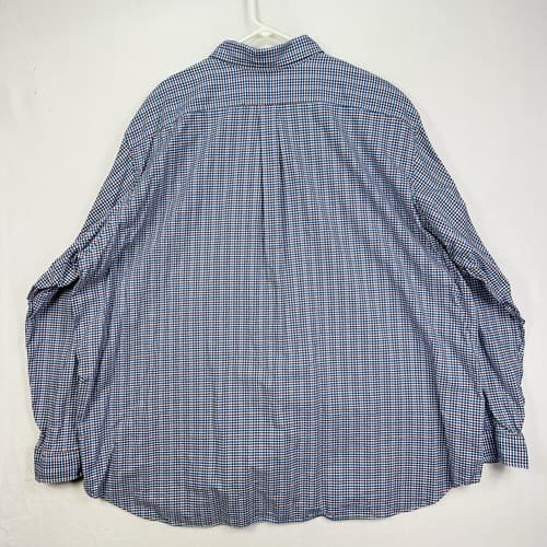 Ralph Lauren Oxford Shirt Mens 4XB Big Blue Red Check Plaid Long Sleeve Pony - Thumbnail 3