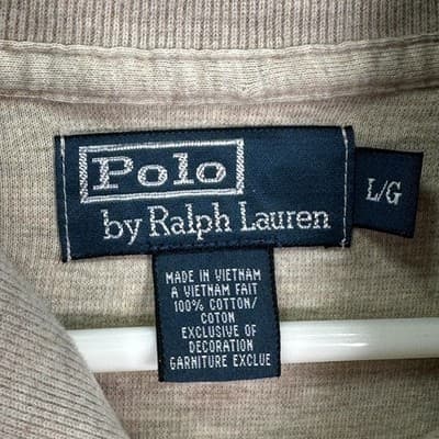 Polo Ralph Lauren Shawl Collar Sweater Men Large Beige Pullover Long Sleeve Pony - Thumbnail 5