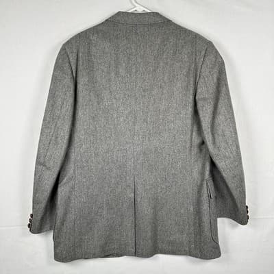 Vintage McGregor Blazer Mens 42 R Gray Sport Coat Patch Pockets Made USA - Thumbnail 3