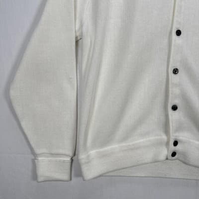 Vintage IZOD Cardigan Sweater Men XL White V Neck Knit Golf Acrylic Button Front - Thumbnail 4