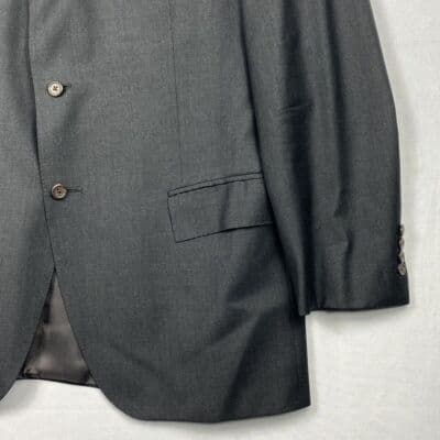 Vintage Polo Ralph Lauren Virgin Wool Sport Coat Blazer 46 L Gray 3-Button Italy - Thumbnail 4
