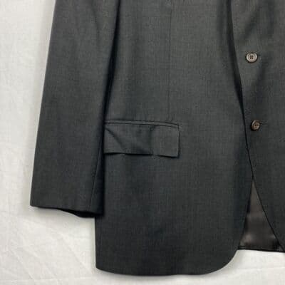Vintage Polo Ralph Lauren Virgin Wool Sport Coat Blazer 46 L Gray 3-Button Italy - Thumbnail 5