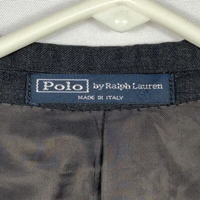 Vintage Polo Ralph Lauren Virgin Wool Sport Coat Blazer 46 L Gray 3-Button Italy - Thumbnail 6