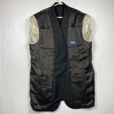 Vintage Polo Ralph Lauren Virgin Wool Sport Coat Blazer 46 L Gray 3-Button Italy - Thumbnail 9