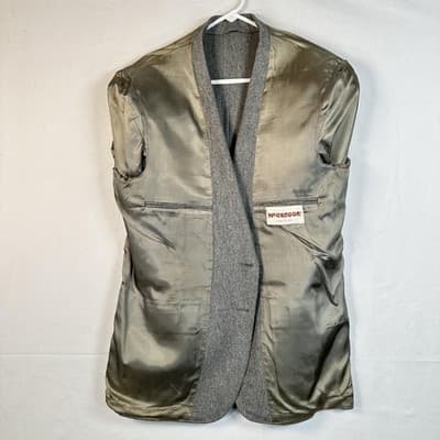 Vintage McGregor Blazer Mens 42 R Gray Sport Coat Patch Pockets Made USA - Thumbnail 8