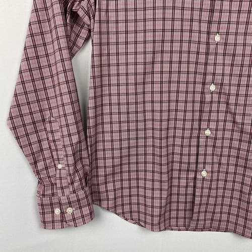 Bonobos Button Up Shirt Mens XL Slim Fit Long Sleeve Red Pink Checker Plaid - Thumbnail 6