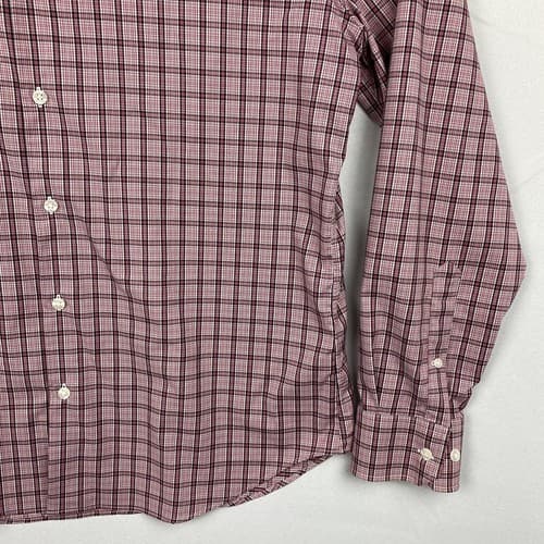 Bonobos Button Up Shirt Mens XL Slim Fit Long Sleeve Red Pink Checker Plaid - Thumbnail 5