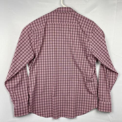 Bonobos Button Up Shirt Mens XL Slim Fit Long Sleeve Red Pink Checker Plaid - Thumbnail 3