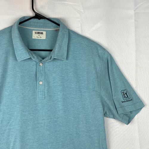 Linksoul Golf Polo Shirt Mens Size XL Short Sleeve Tempus Fugit Light Blue TPC - Thumbnail 5