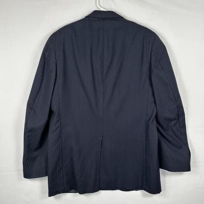 Brooks Brothers Brookstretch Suit Jacket Mens 40L Navy Pinstripe Blazer 3-Button - Thumbnail 3