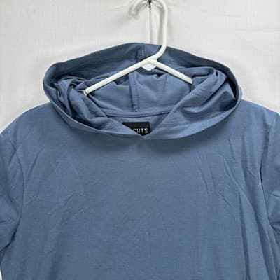 Cuts Curve-Hem Hoodie Mens Small Blue Pyca Pro Long Sleeve Lightweight Pullover - Thumbnail 3