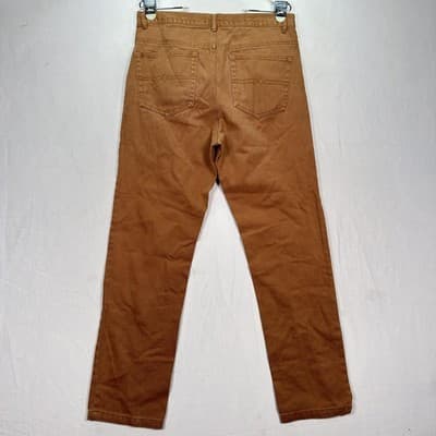 Peter Christian Jeans Mens 32 x 30 Brown Denim Straight Cotton Twill 5-Pocket - Thumbnail 2