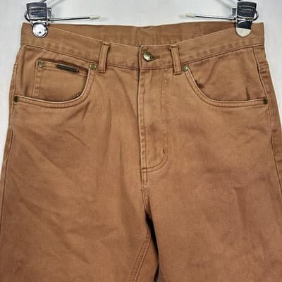 Peter Christian Jeans Mens 32 x 30 Brown Denim Straight Cotton Twill 5-Pocket - Thumbnail 4