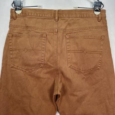 Peter Christian Jeans Mens 32 x 30 Brown Denim Straight Cotton Twill 5-Pocket - Thumbnail 7