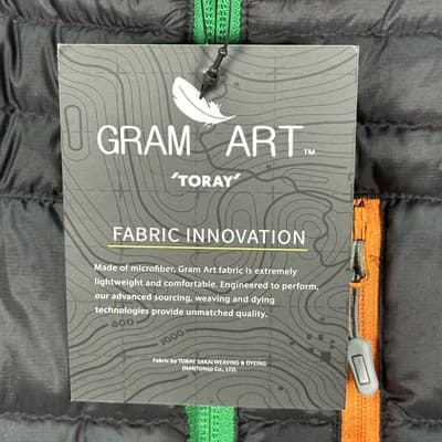 NWT Hexa Custom Down Vest Mens Medium Black Puffer Lightweight Gram Art Toray - Thumbnail 8