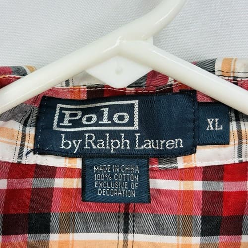 Polo Ralph Lauren Pearl Snap Shirt Mens XL Red Plaid Short Sleeve Vintage - Thumbnail 4
