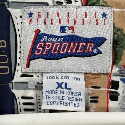 VTG New York Yankees Hawaiian Shirt Mens XL Blue MLB World Series Reyn Spooner - Thumbnail 6