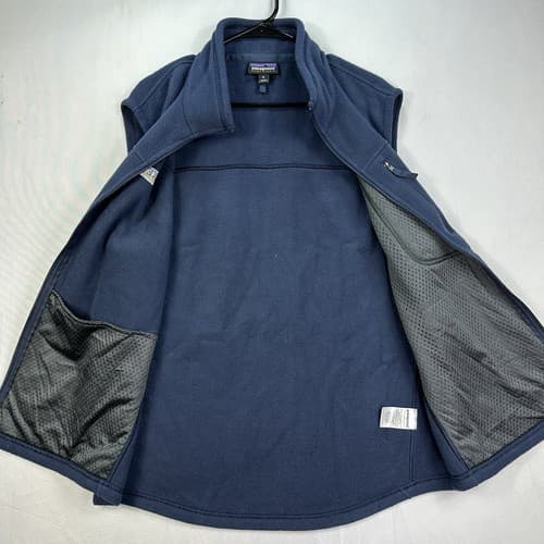 Patagonia Synchilla Fleece Vest Mens XL Navy Full Zip Embroidered Logo 23010 - Thumbnail 6