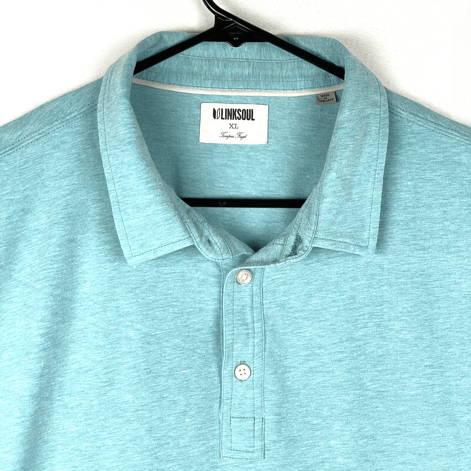 Linksoul Golf Polo Shirt Mens Size XL Short Sleeve Tempus Fugit Light Blue TPC - Image 1
