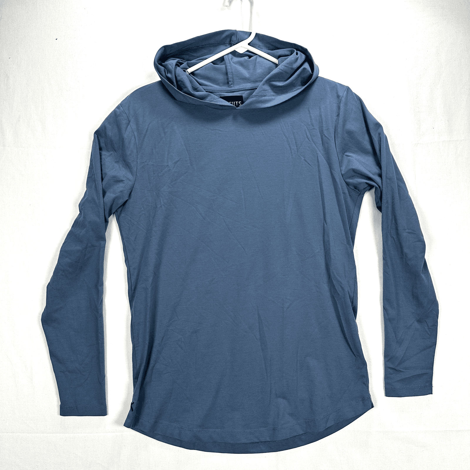 Cuts Curve-Hem Hoodie Mens Small Blue Pyca Pro Long Sleeve Lightweight Pullover - Image 1