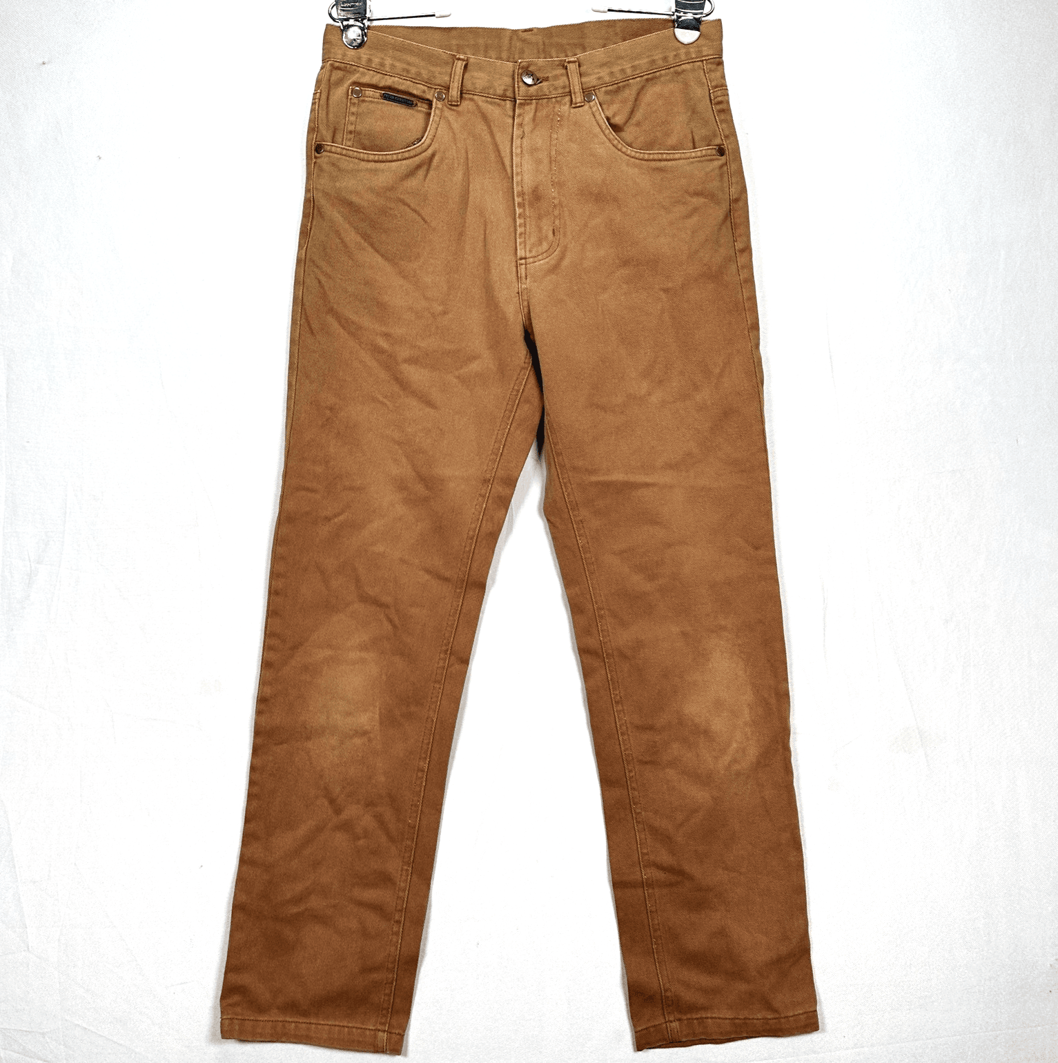 Peter Christian Jeans Mens 32 x 30 Brown Denim Straight Cotton Twill 5-Pocket - Image 1