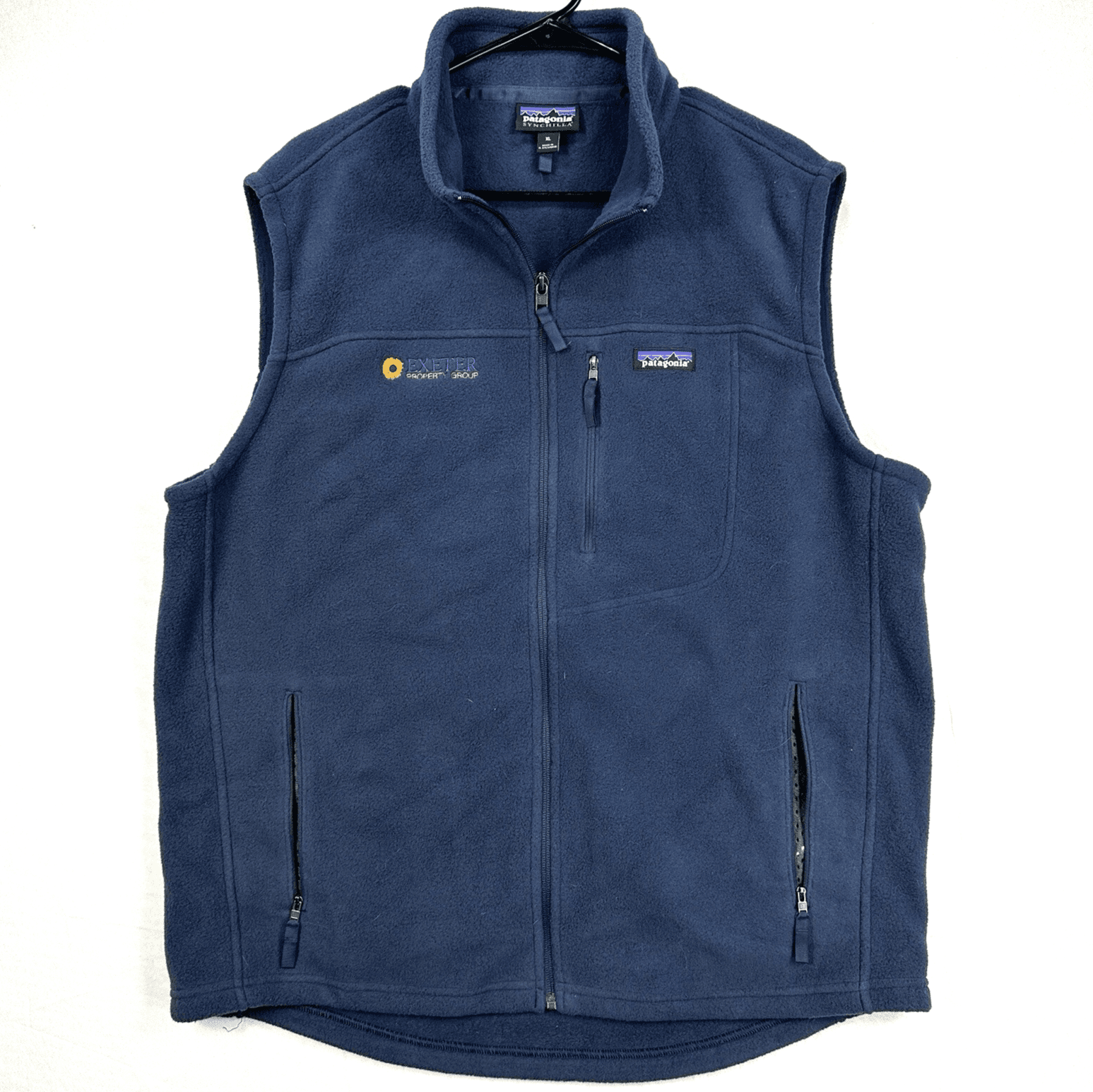 Patagonia Synchilla Fleece Vest Mens XL Navy Full Zip Embroidered Logo 23010 - Image 1