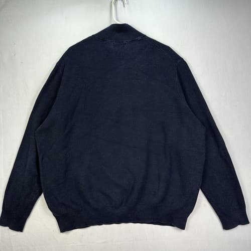 Polo Ralph Lauren 1/4 Zip Sweater Pullover Mens 3XLT Navy Blue Mesh Knit Cotton - Thumbnail 3