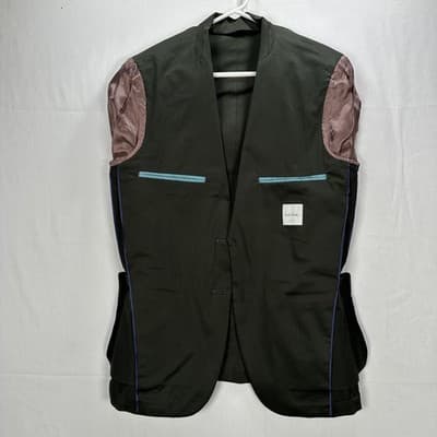 Paul Smith Soho Fit Suit Mens 38R 2-Piece Dark Green Cotton Stretch 34W x 26 EUC - Thumbnail 10