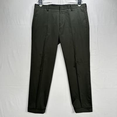 Paul Smith Soho Fit Suit Mens 38R 2-Piece Dark Green Cotton Stretch 34W x 26 EUC - Thumbnail 14
