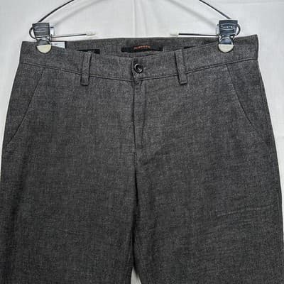 Alberto Lou-J Dress Pants Mens 32 X 32 Gray Two-Tone Wool Look Herringbone NEW - Thumbnail 4