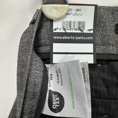 Alberto Lou-J Dress Pants Mens 32 X 32 Gray Two-Tone Wool Look Herringbone NEW - Thumbnail 7