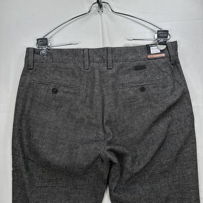 Alberto Lou-J Dress Pants Mens 32 X 32 Gray Two-Tone Wool Look Herringbone NEW - Thumbnail 9