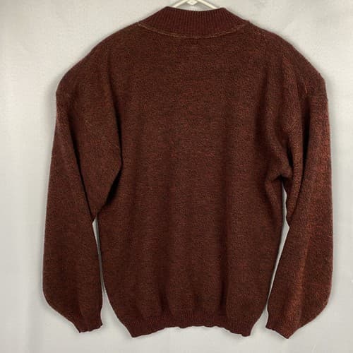 CENTRO MAGLIA Mens Large Sweater Crewneck Pullover Maroon Gold Aztec Italy - Thumbnail 2