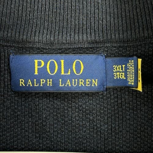 Polo Ralph Lauren 1/4 Zip Sweater Pullover Mens 3XLT Navy Blue Mesh Knit Cotton - Thumbnail 6