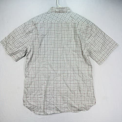 Diesel Shirt Mens Medium Gray Plaid Button Down Short Sleeve 2-Pocket Casual - Thumbnail 3