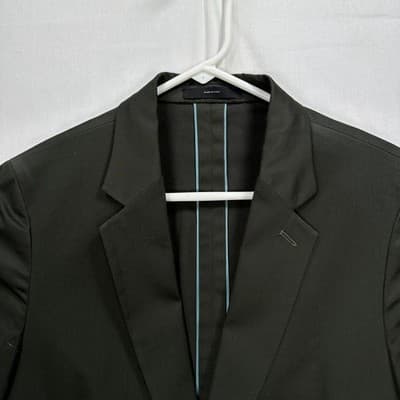 Paul Smith Soho Fit Suit Mens 38R 2-Piece Dark Green Cotton Stretch 34W x 26 EUC - Thumbnail 3