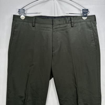 Paul Smith Soho Fit Suit Mens 38R 2-Piece Dark Green Cotton Stretch 34W x 26 EUC - Thumbnail 15