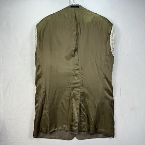 Lauren Ralph Lauren Silk Wool Houndstooth Blazer Mens 46 L Brown Suit Jacket - Thumbnail 7