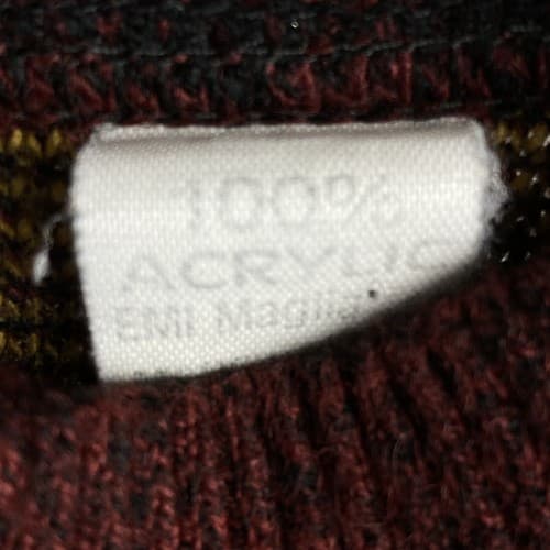 CENTRO MAGLIA Mens Large Sweater Crewneck Pullover Maroon Gold Aztec Italy - Thumbnail 9