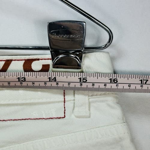 NEW Dondup Ritchie Jeans Mens 34 x 30 White Painted Stretch Button Fly - Thumbnail 13