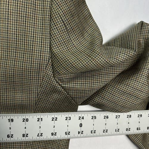 Lauren Ralph Lauren Silk Wool Houndstooth Blazer Mens 46 L Brown Suit Jacket - Thumbnail 8