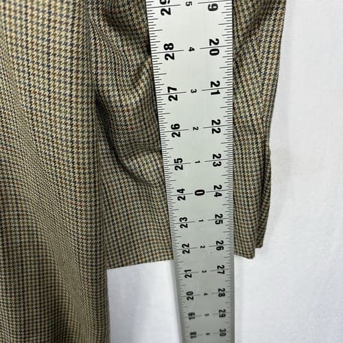 Lauren Ralph Lauren Silk Wool Houndstooth Blazer Mens 46 L Brown Suit Jacket - Thumbnail 10