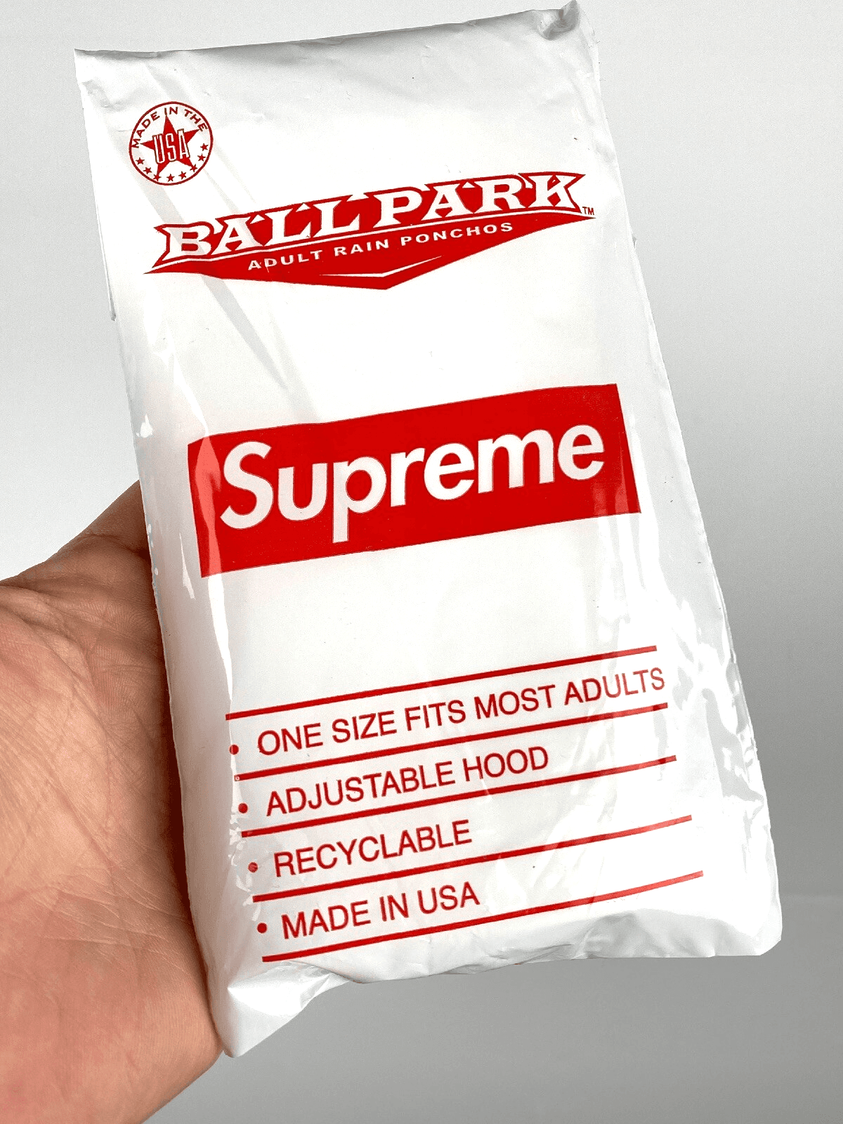Ballpark™ X Supreme Box Logo Poncho SS20 In Hand - Rain Coat NEW - Thumbnail 2