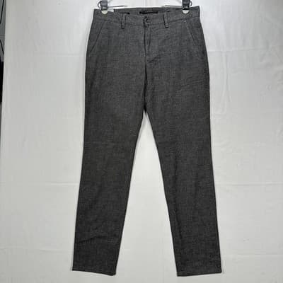 Alberto Lou-J Dress Pants Mens 32 X 32 Gray Two-Tone Wool Look Herringbone NEW - Thumbnail 2