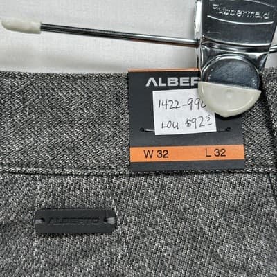 Alberto Lou-J Dress Pants Mens 32 X 32 Gray Two-Tone Wool Look Herringbone NEW - Thumbnail 10