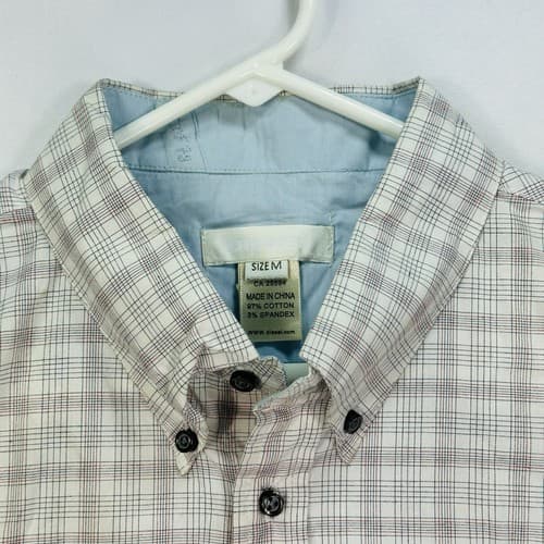Diesel Shirt Mens Medium Gray Plaid Button Down Short Sleeve 2-Pocket Casual - Thumbnail 5