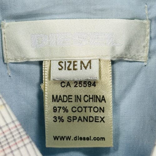 Diesel Shirt Mens Medium Gray Plaid Button Down Short Sleeve 2-Pocket Casual - Thumbnail 6