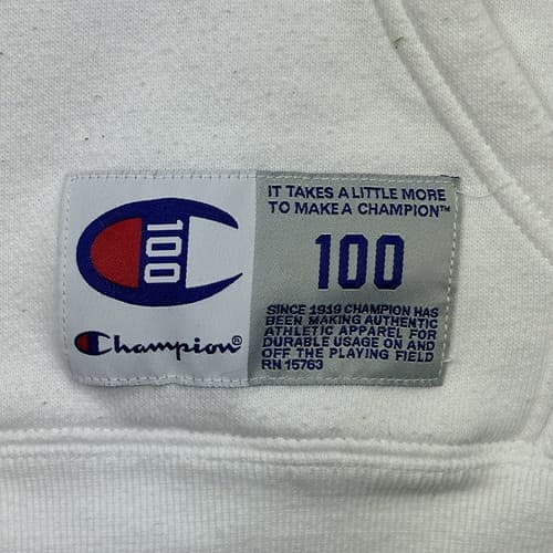 CHAMPION Pullover Hoodie Mens Small Century Collection Long Sleeve 3D Logo - Thumbnail 5