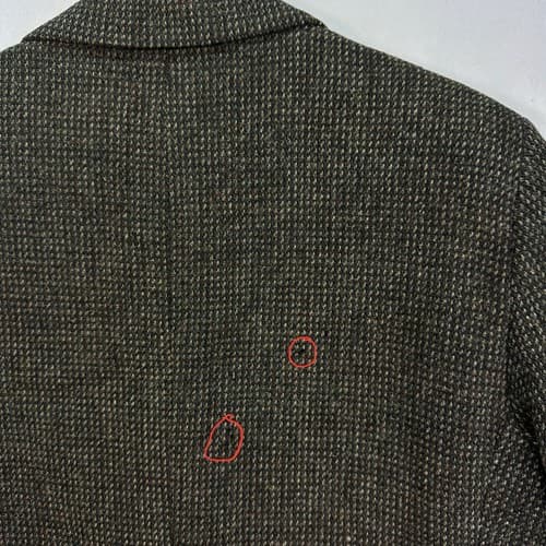 Vintage MILNBURN TWEED Mens 42 R Blazer Sport Coat Gray Textured Leather Button - Thumbnail 12